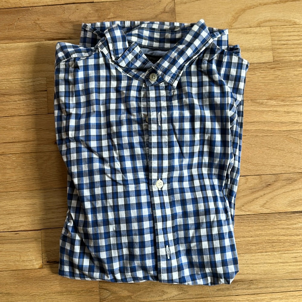 Men’s Banana Republic Slim Fit Blue Plaid Shirt